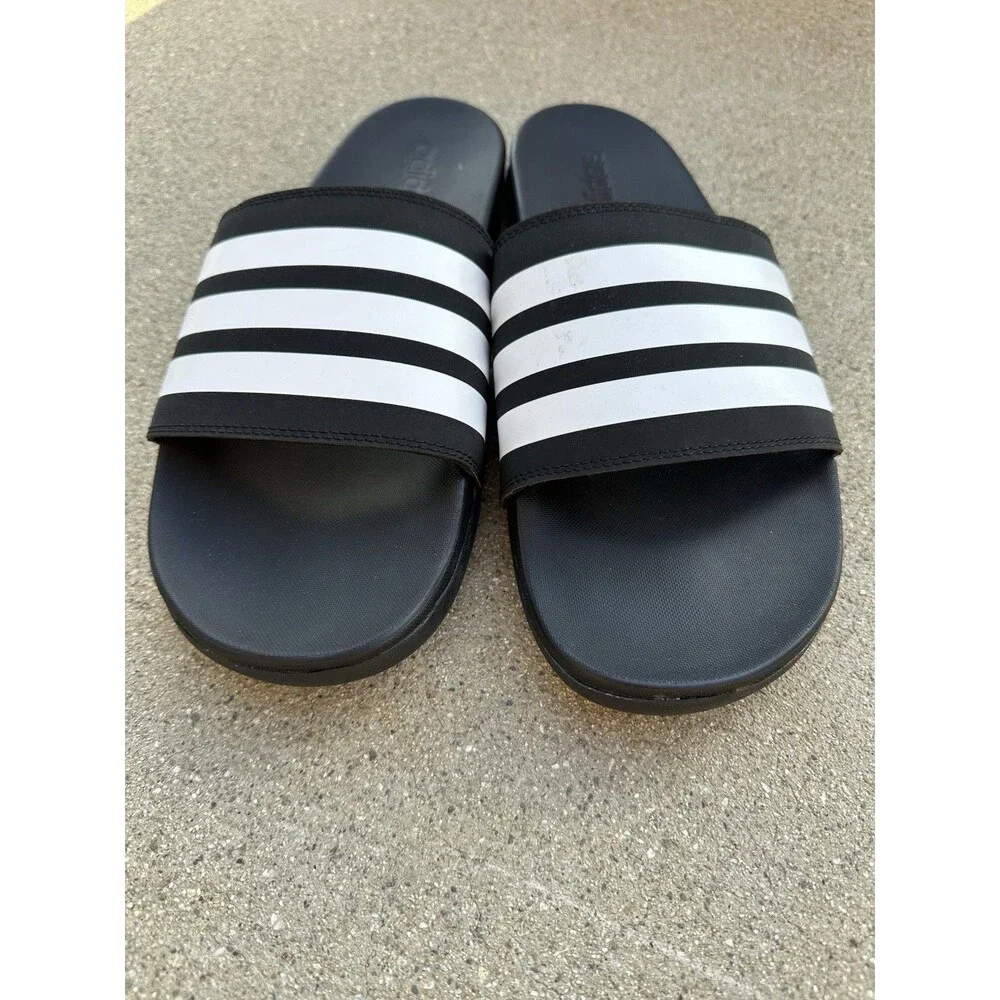 Adidas Adilette Comfort Sandals Slides Men's Size 12 Black New